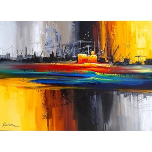 Abdul Jabbar, 30 x 42 Inch, Acrylic on Canvas, Citycape Painting, AC-ABJ-045